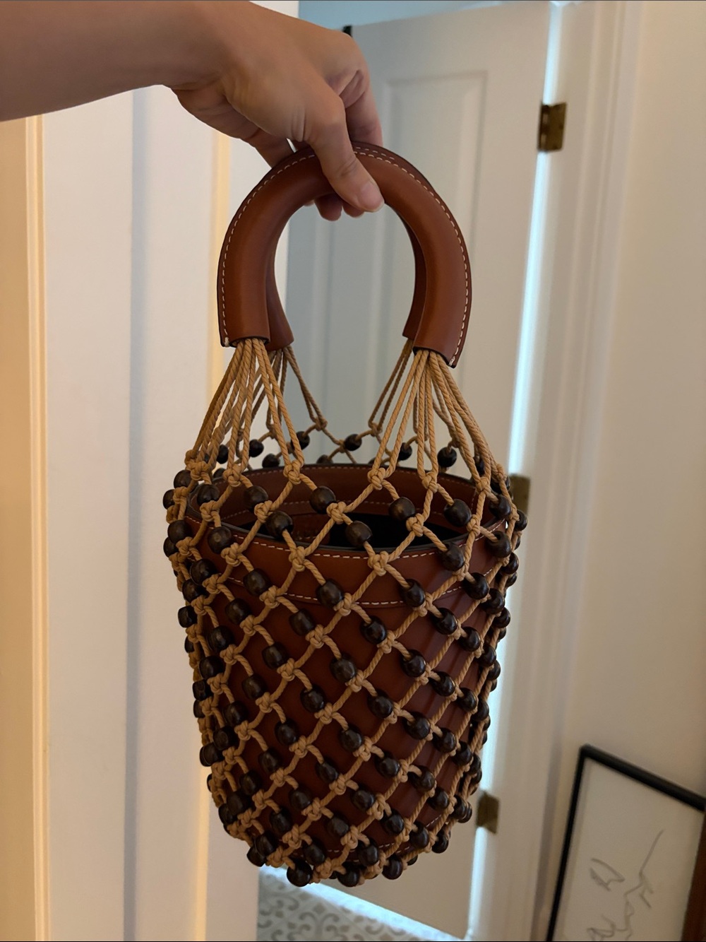 STAUD Moreau beaded bucket bag